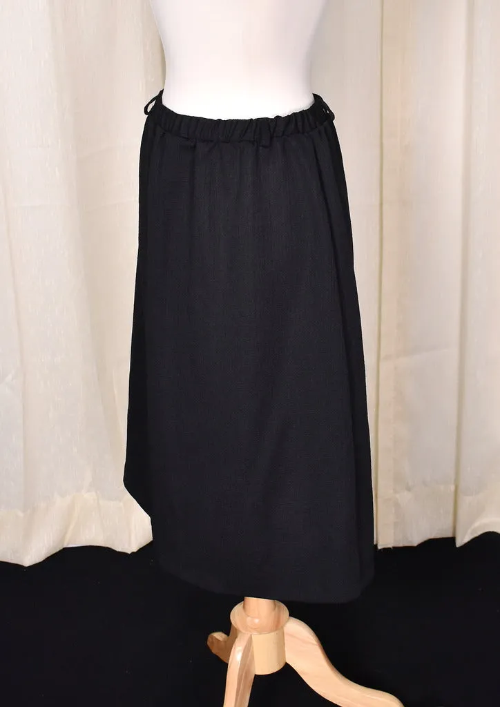 1960s Basic Black Pencil Skirt