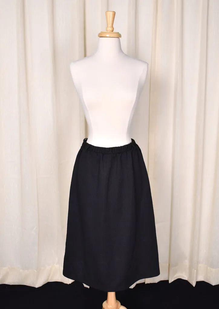 1960s Basic Black Pencil Skirt