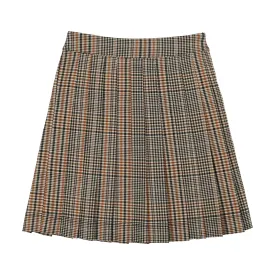 Analogie Pleated Skirt - Navy/Ecru Plaid