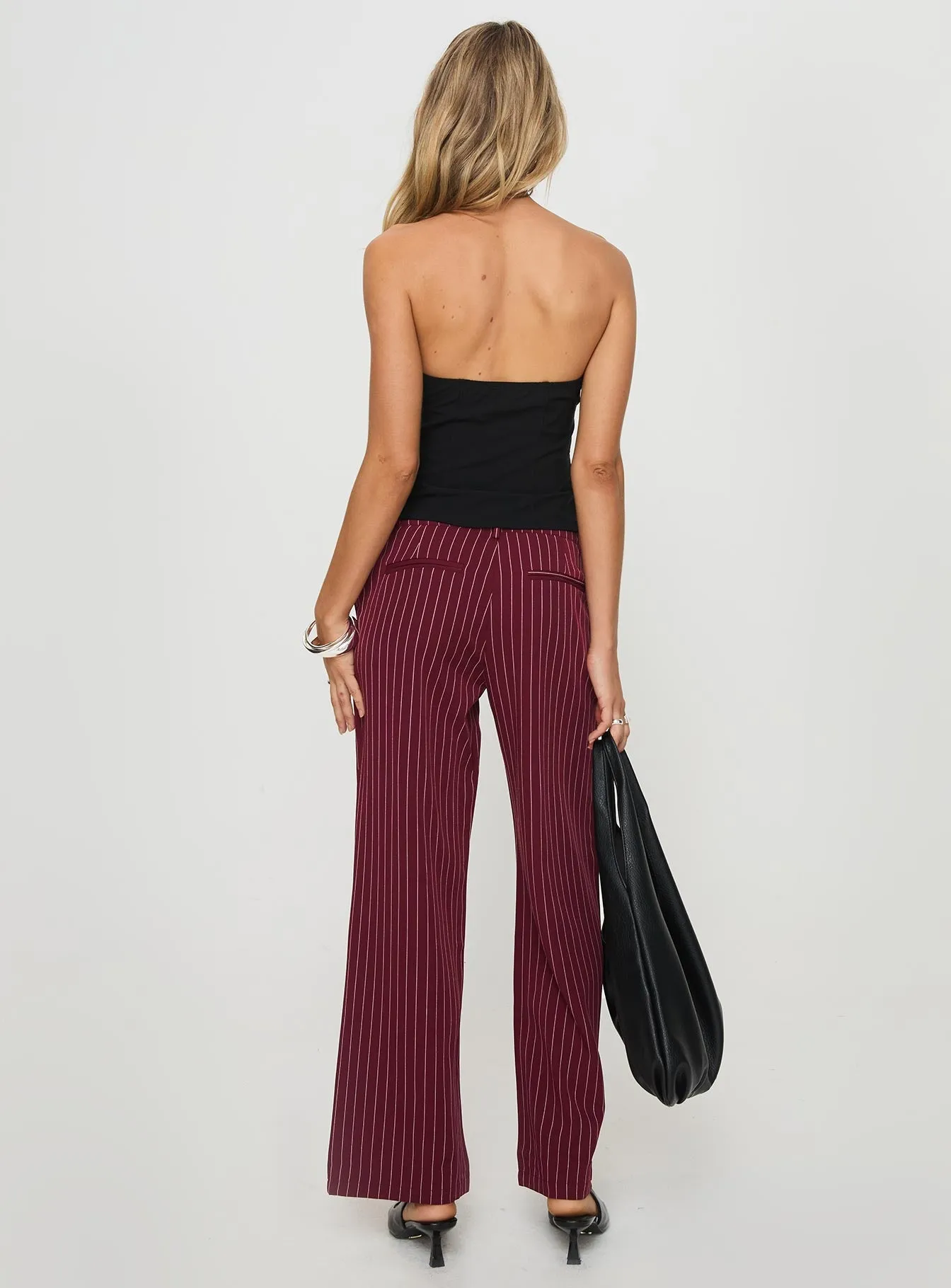 Aquaville Pants Burgundy Pinstripe