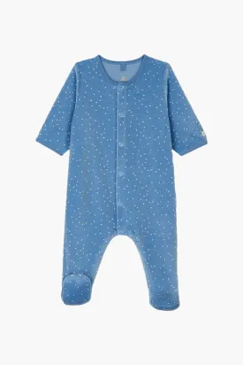 Baby Boy Sleepwear Petit Bateau Velour Star Footie