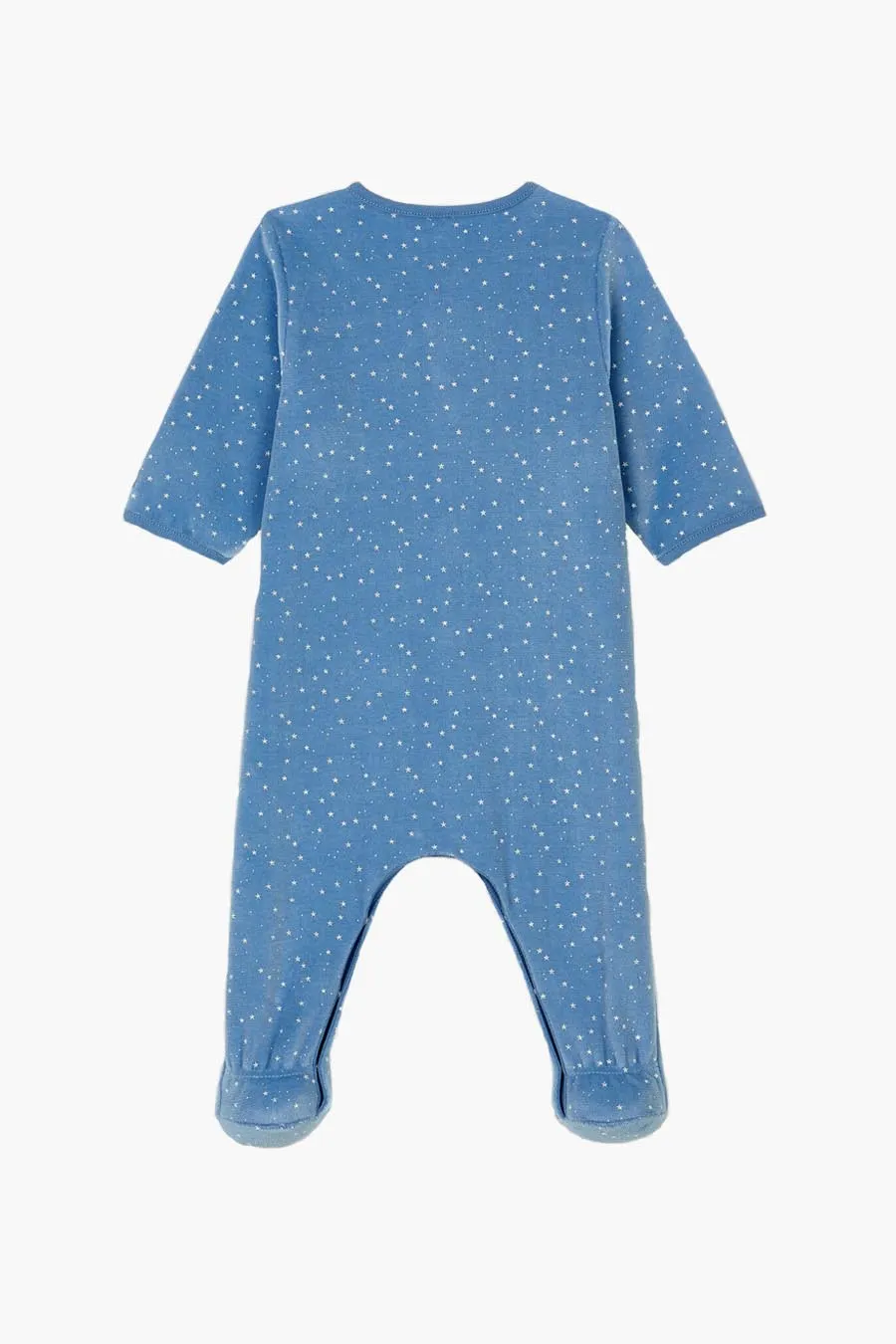 Baby Boy Sleepwear Petit Bateau Velour Star Footie