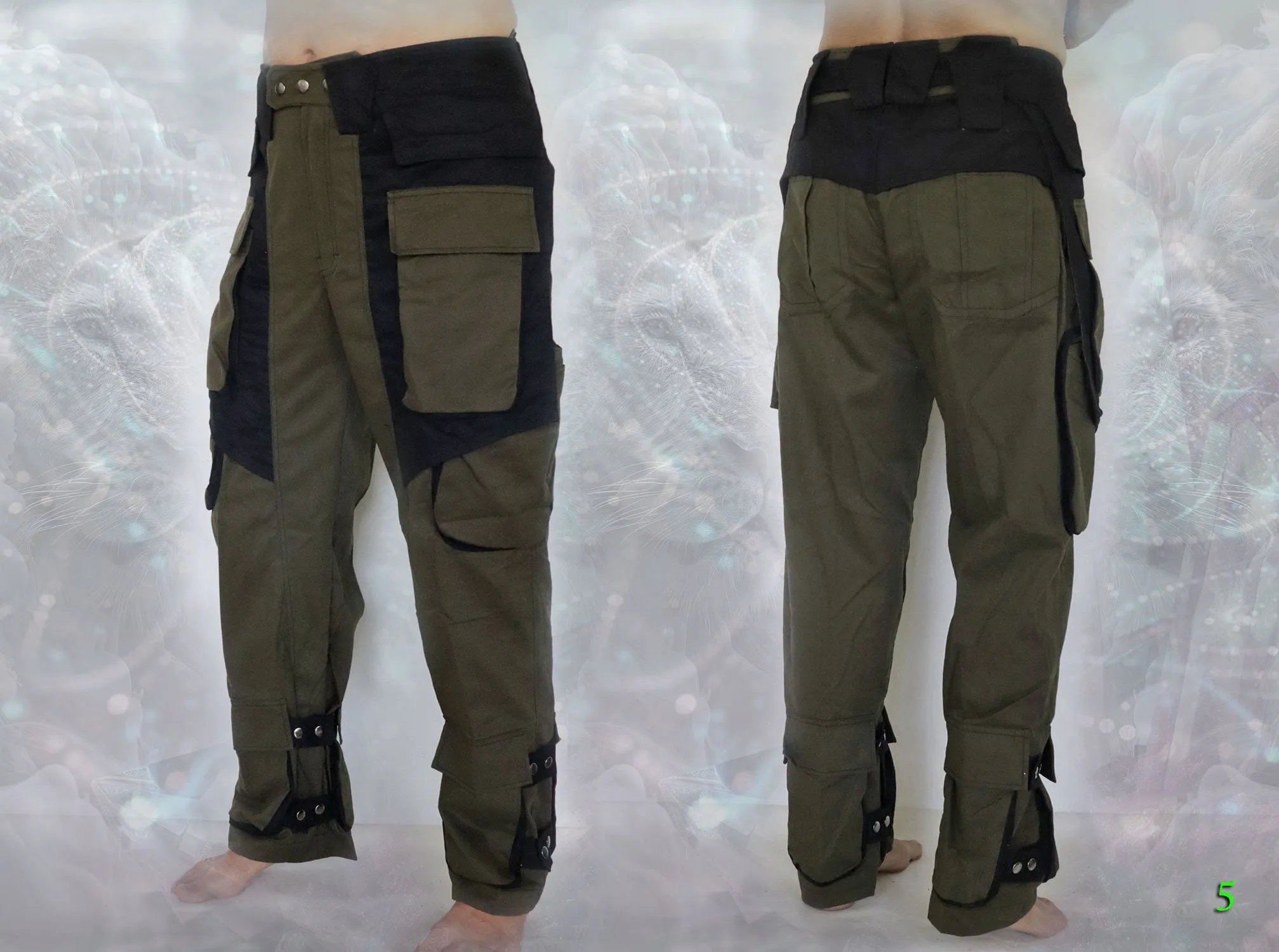 Banger Pants ~ multi cargo pockets post apocalyptic men's trousers