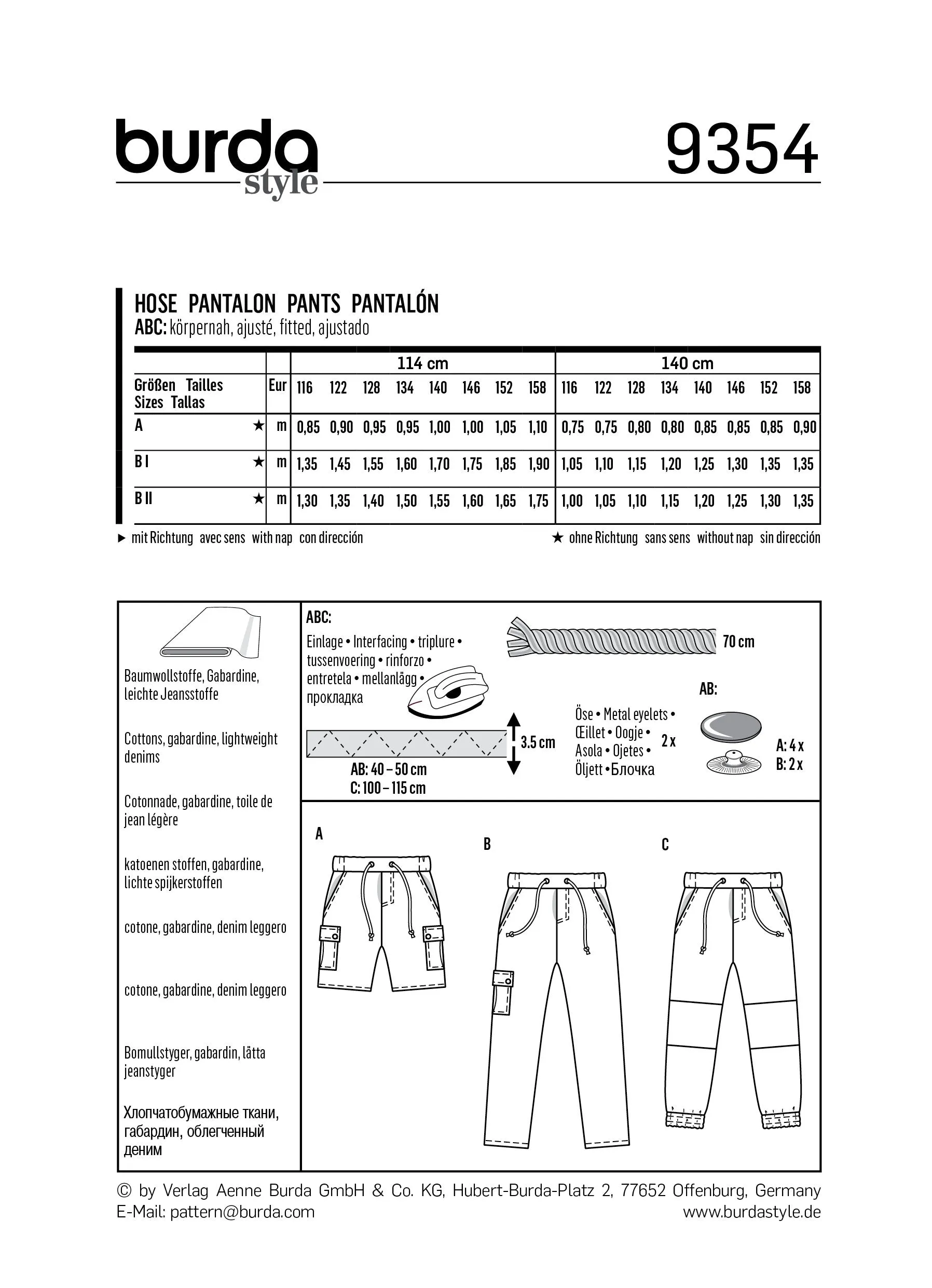 BD9354 Girl/Girl Plus Pant and Short | Burda style pattern