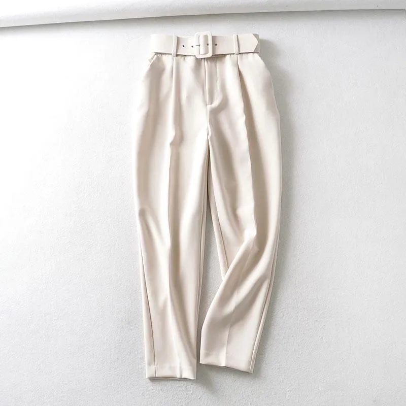 Belted High Waisted Pants