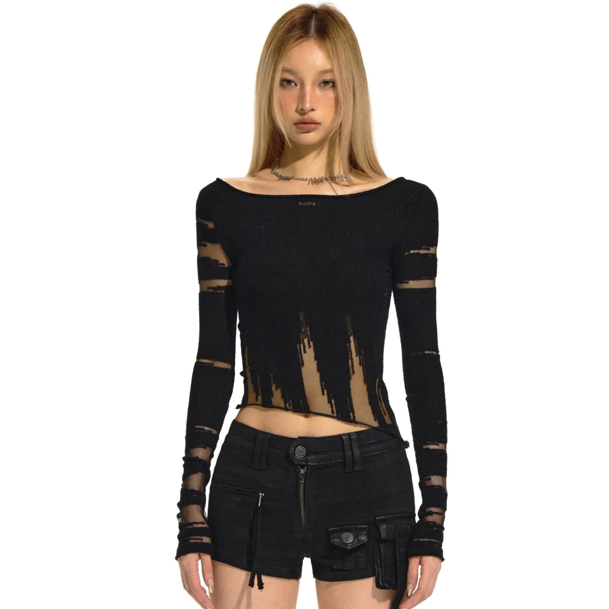 Black Burnout Knitwear