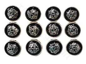 Black Designer Acrylic Coat Buttons