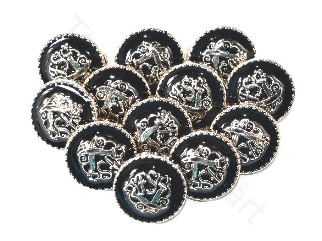 Black Designer Acrylic Coat Buttons