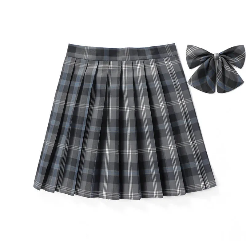 [Black Grey] JK vintage plaid uniform skirt