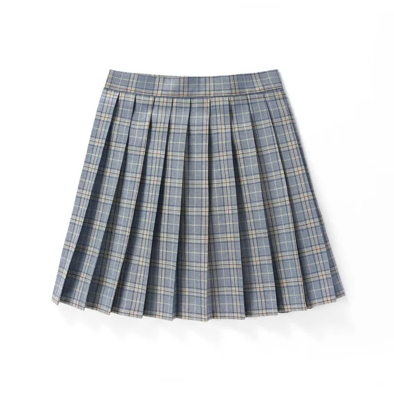 [Black Grey] JK vintage plaid uniform skirt