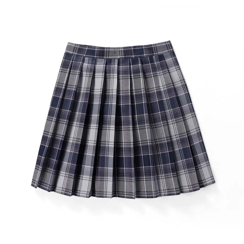 [Black Grey] JK vintage plaid uniform skirt