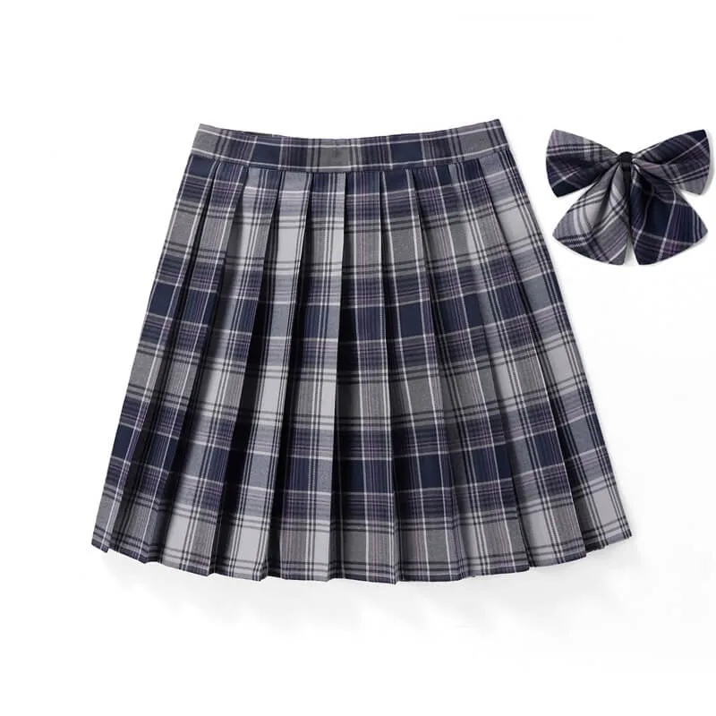 [Black Grey] JK vintage plaid uniform skirt