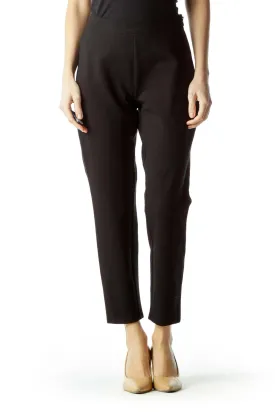 Black High-Waisted Cropped Pants