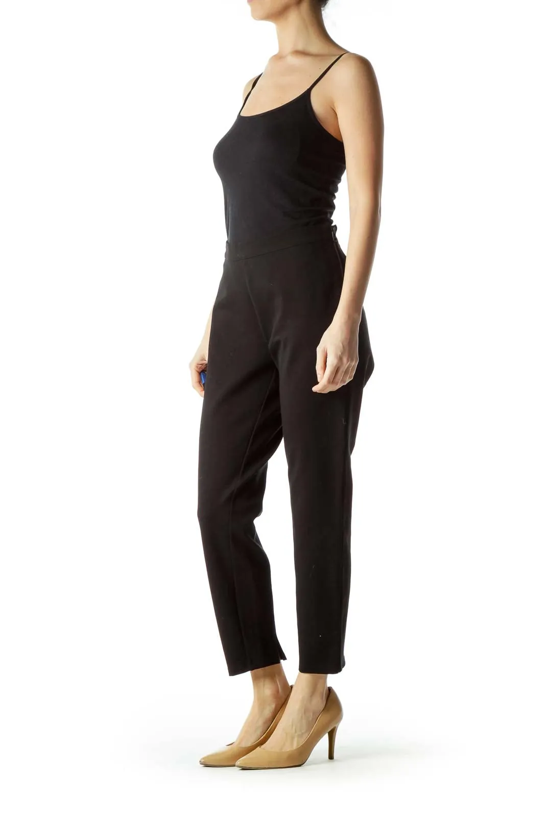 Black High-Waisted Cropped Pants