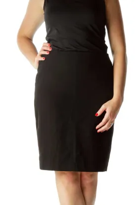 Black Pencil Skirt with Seam