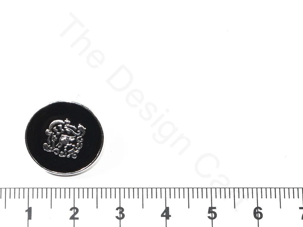 Black Silver Design Coat Buttons