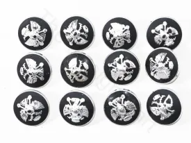 Black Silver Wings Coat Buttons