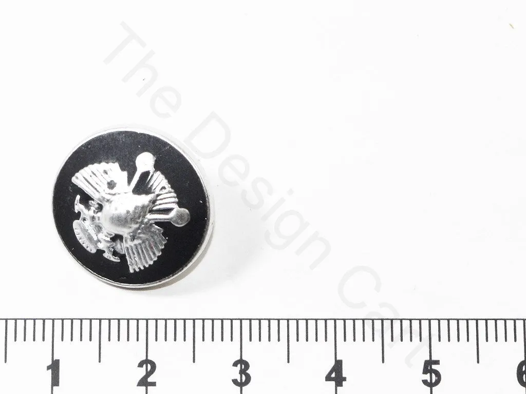 Black Silver Wings Coat Buttons