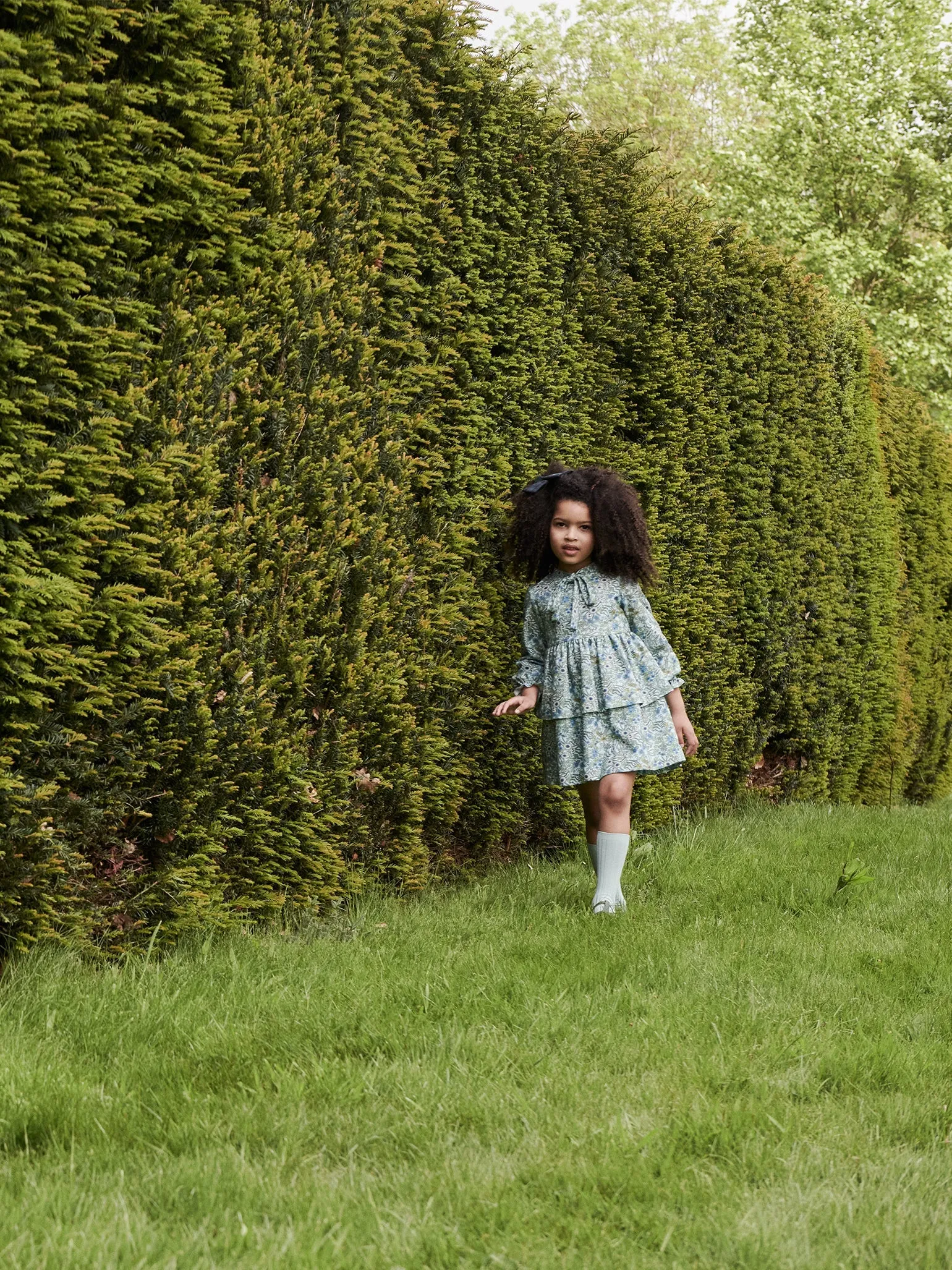 Blue Floral Alysia Girl Dress