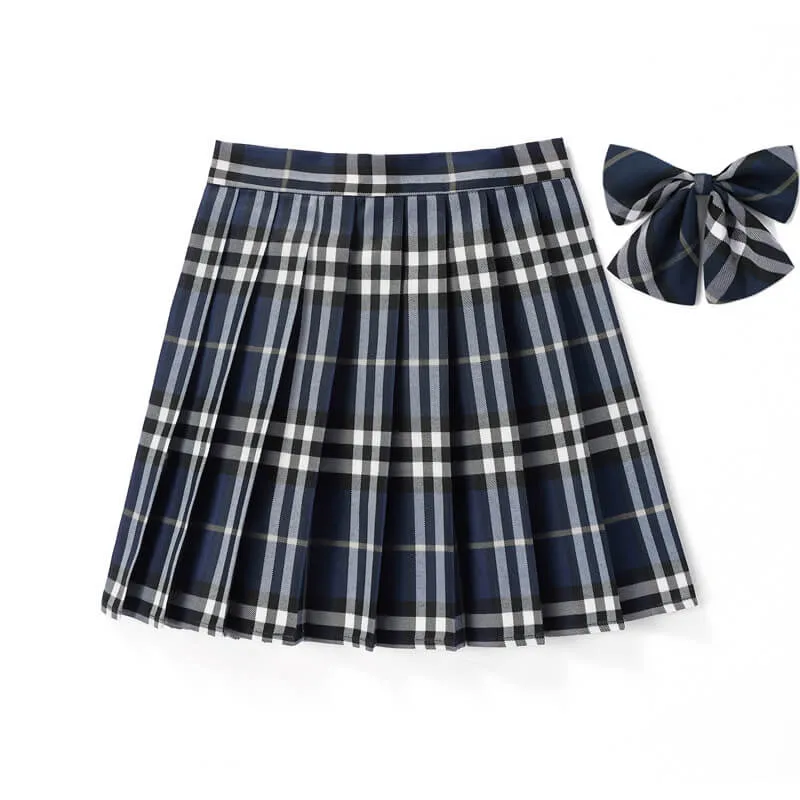 [Blue Green] JK vintage plaid uniform skirt