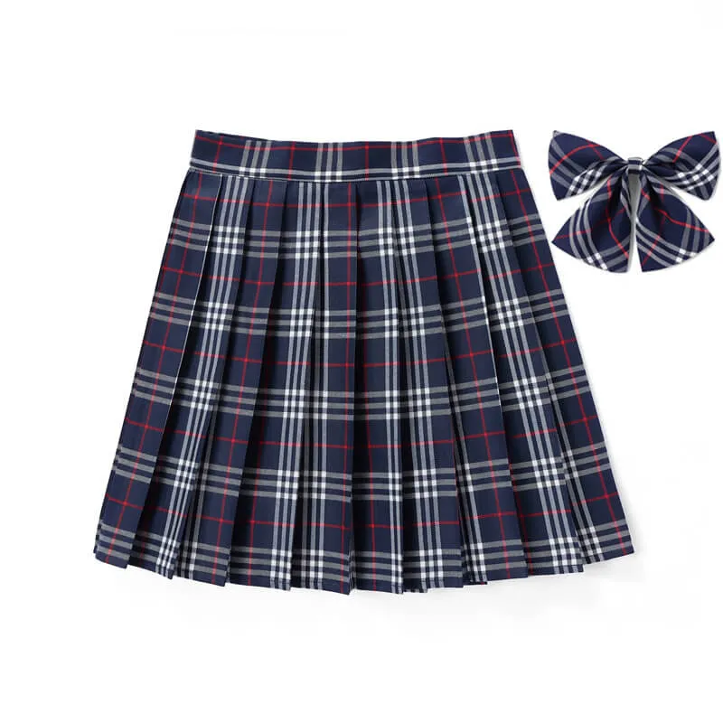 [Blue Green] JK vintage plaid uniform skirt