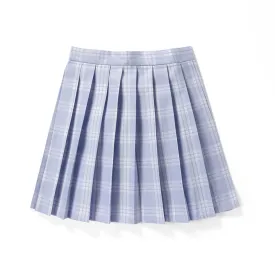 [Blue Purple] JK vintage plaid seifuku uniform skirt