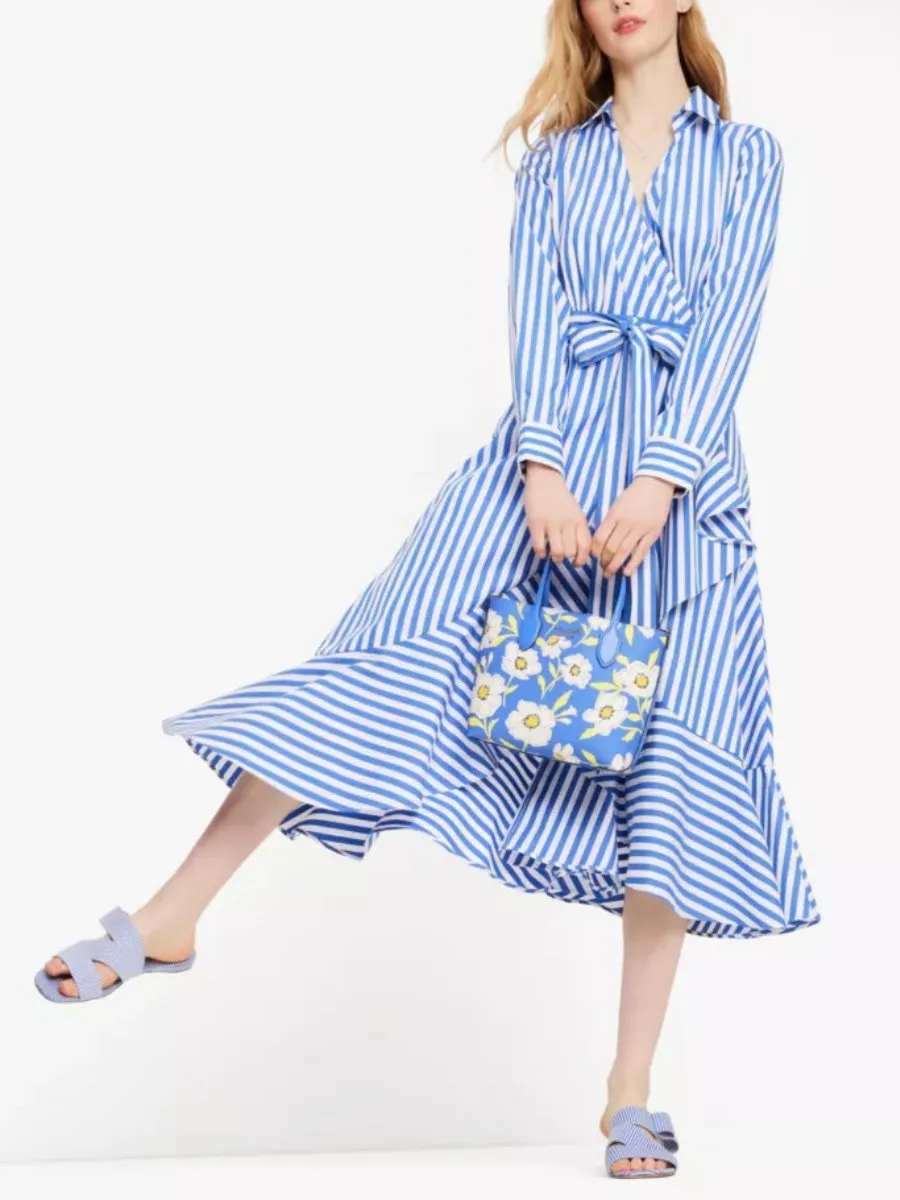 Blue Striped Shirt Dress