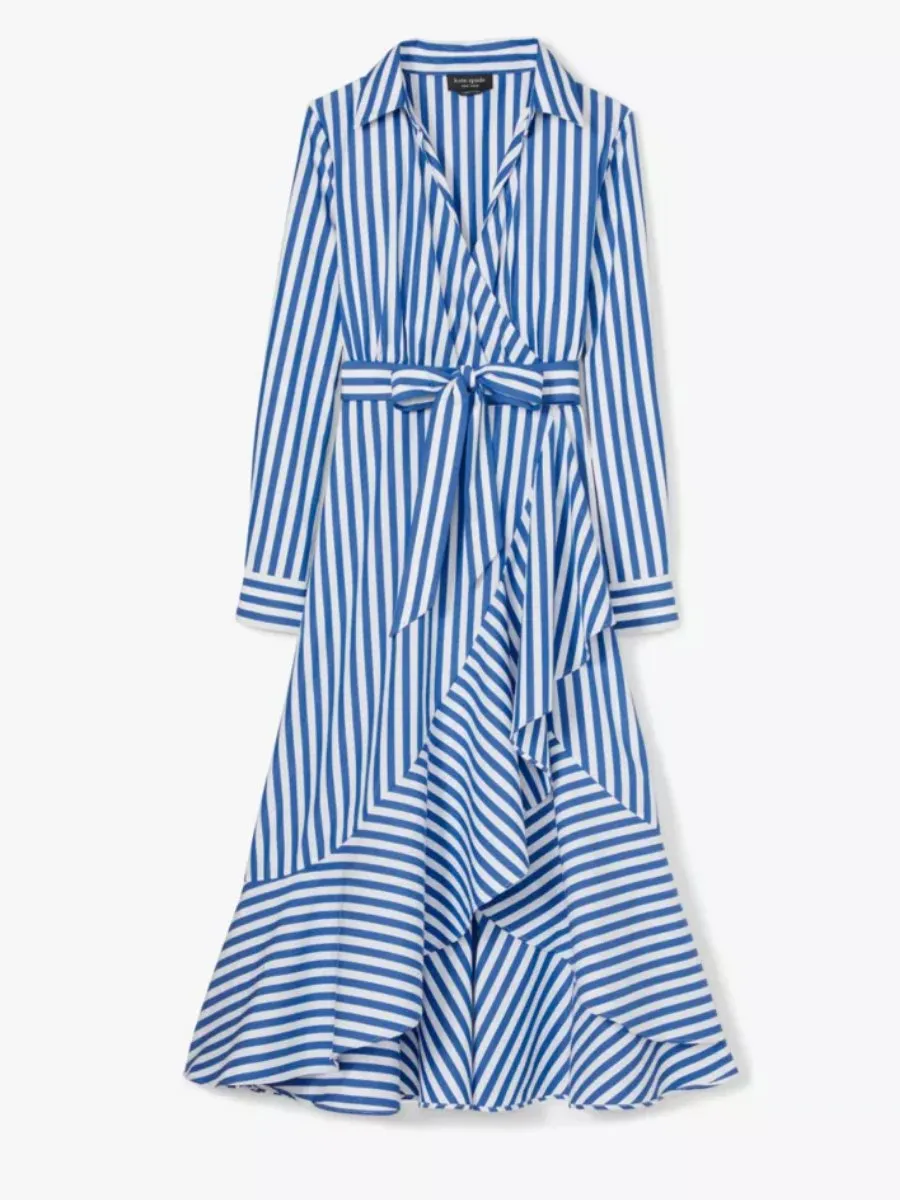 Blue Striped Shirt Dress