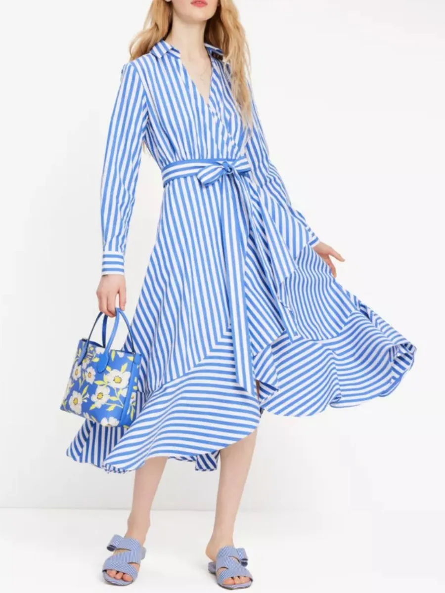 Blue Striped Shirt Dress