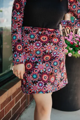 Bright Medallion A-Line Short Skirt