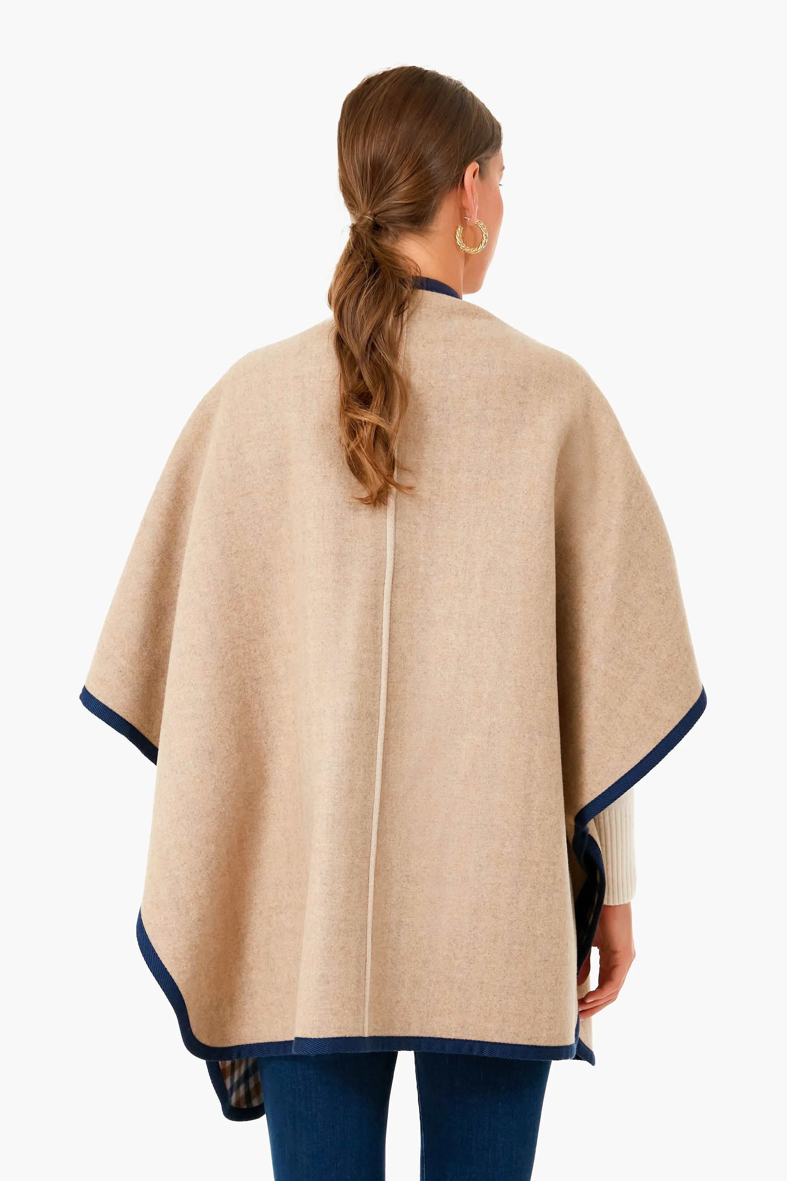 Camel Fieno Reversible Poncho