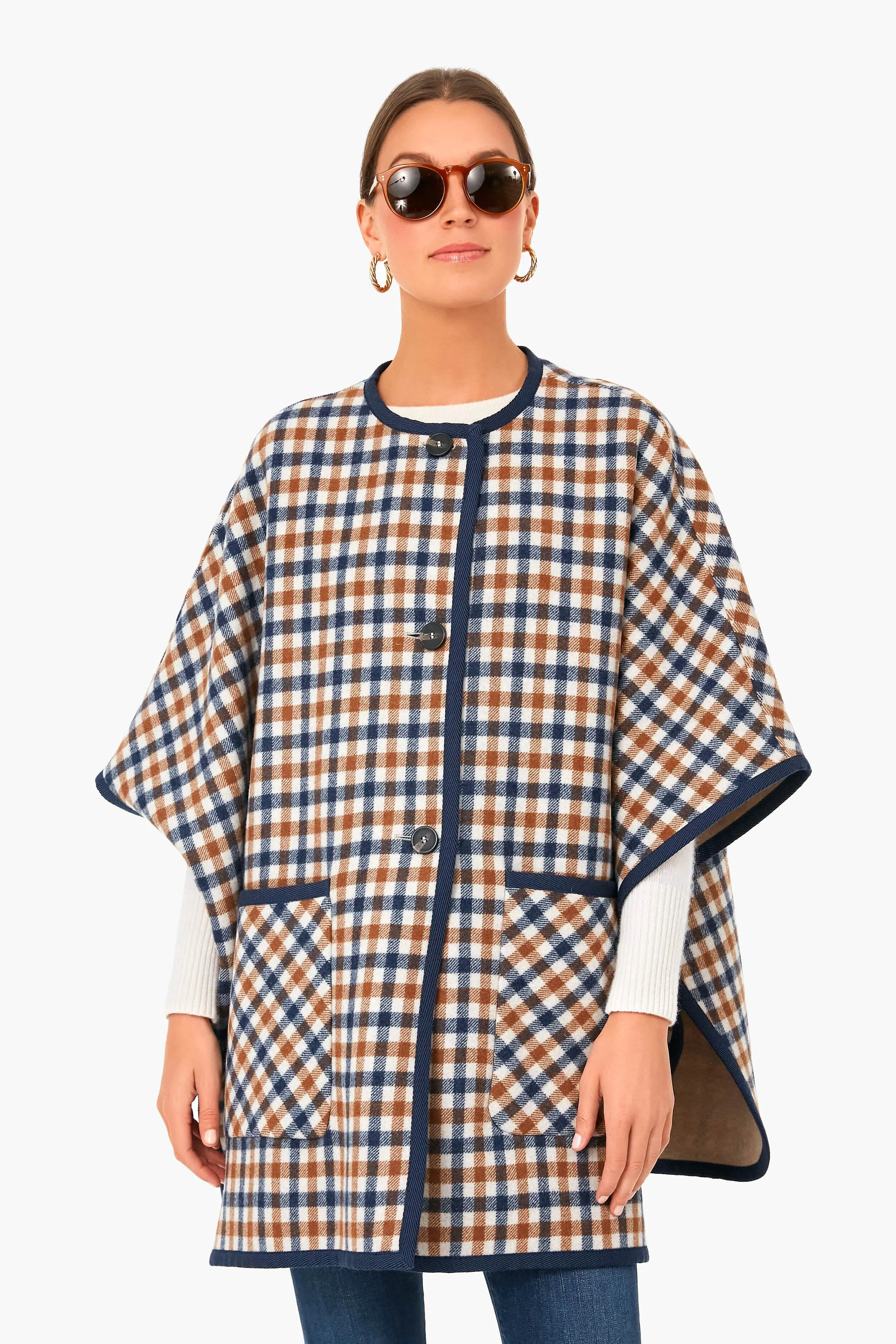 Camel Fieno Reversible Poncho