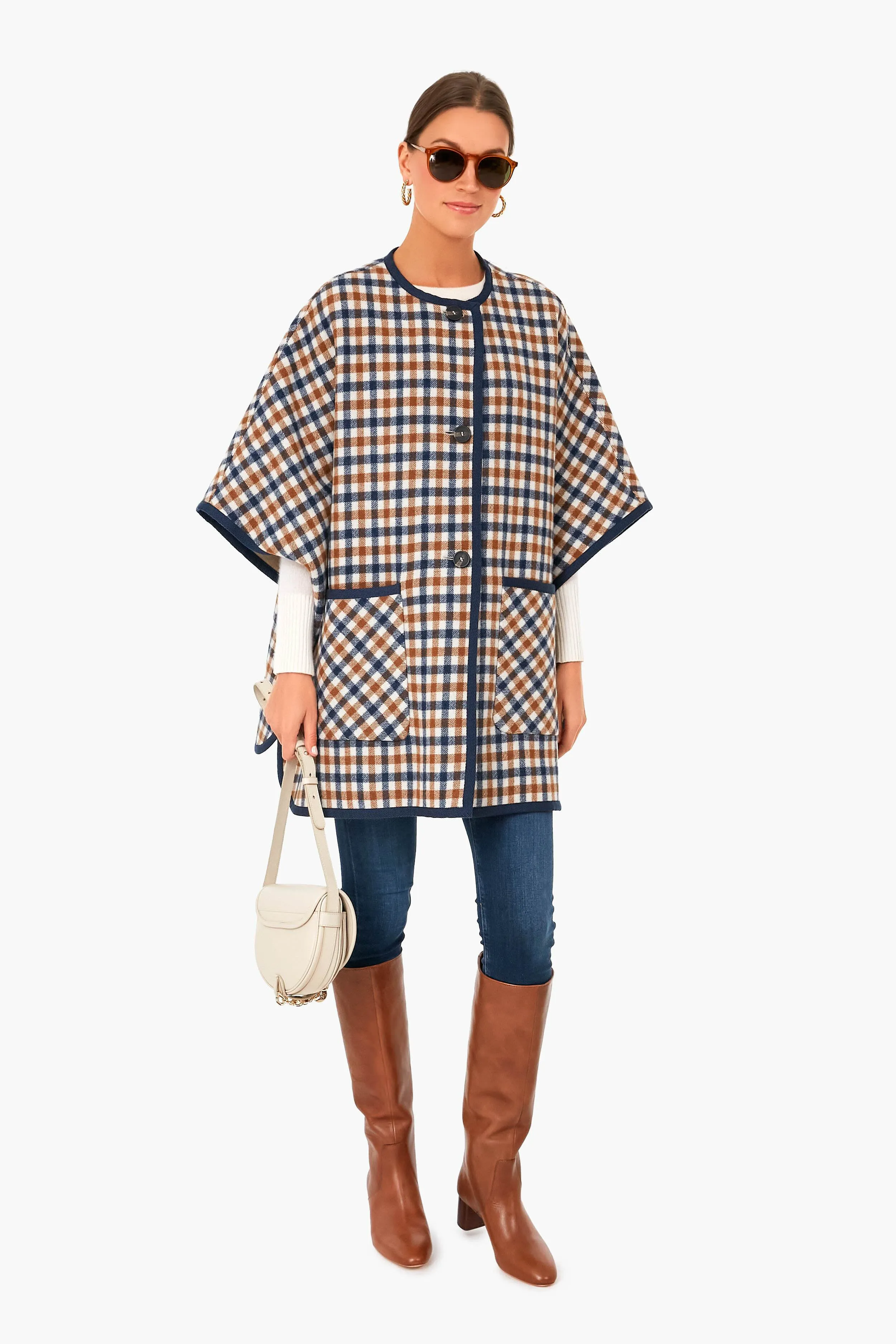 Camel Fieno Reversible Poncho