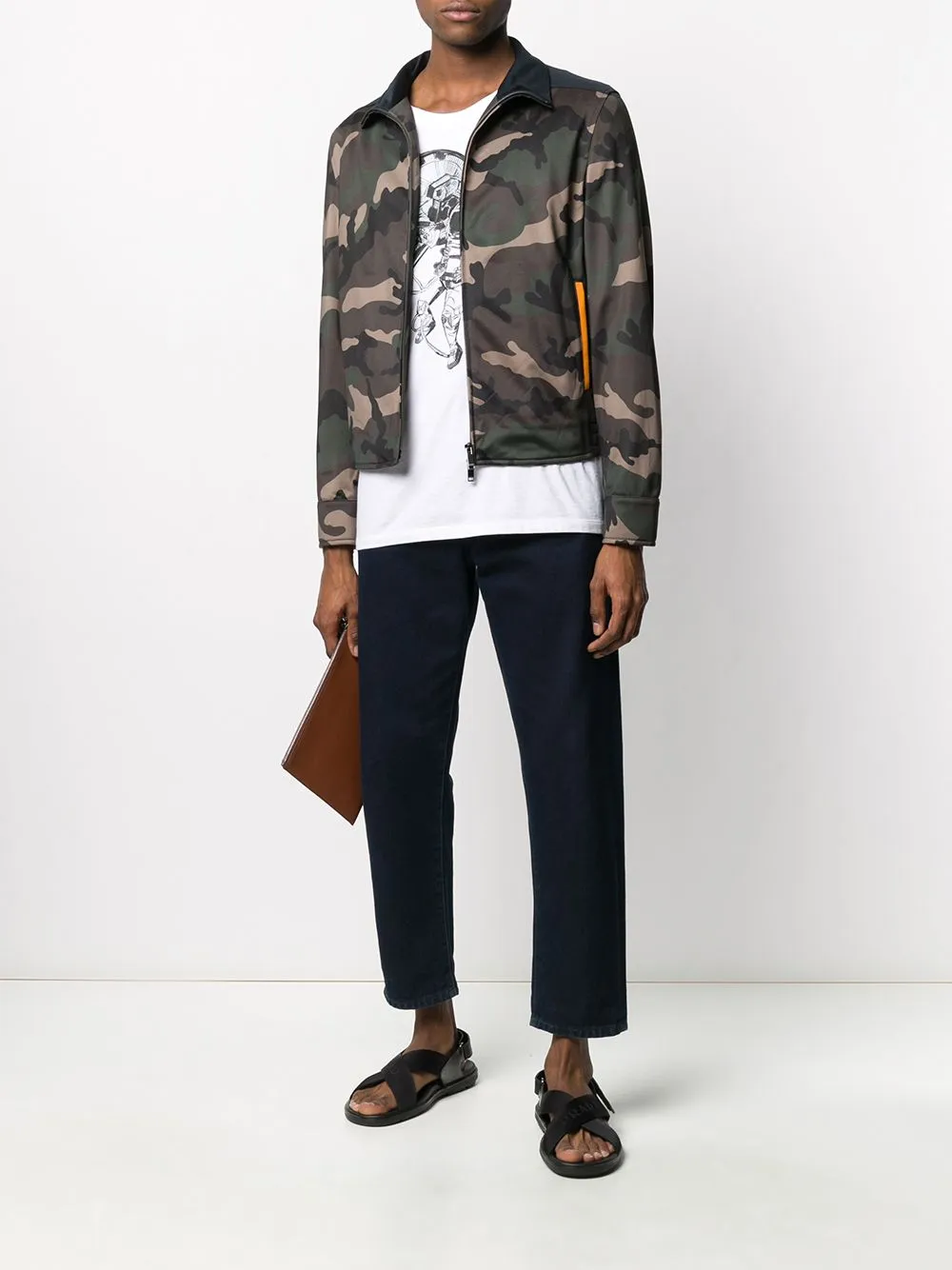 Camouflage Print Bomber Jacket