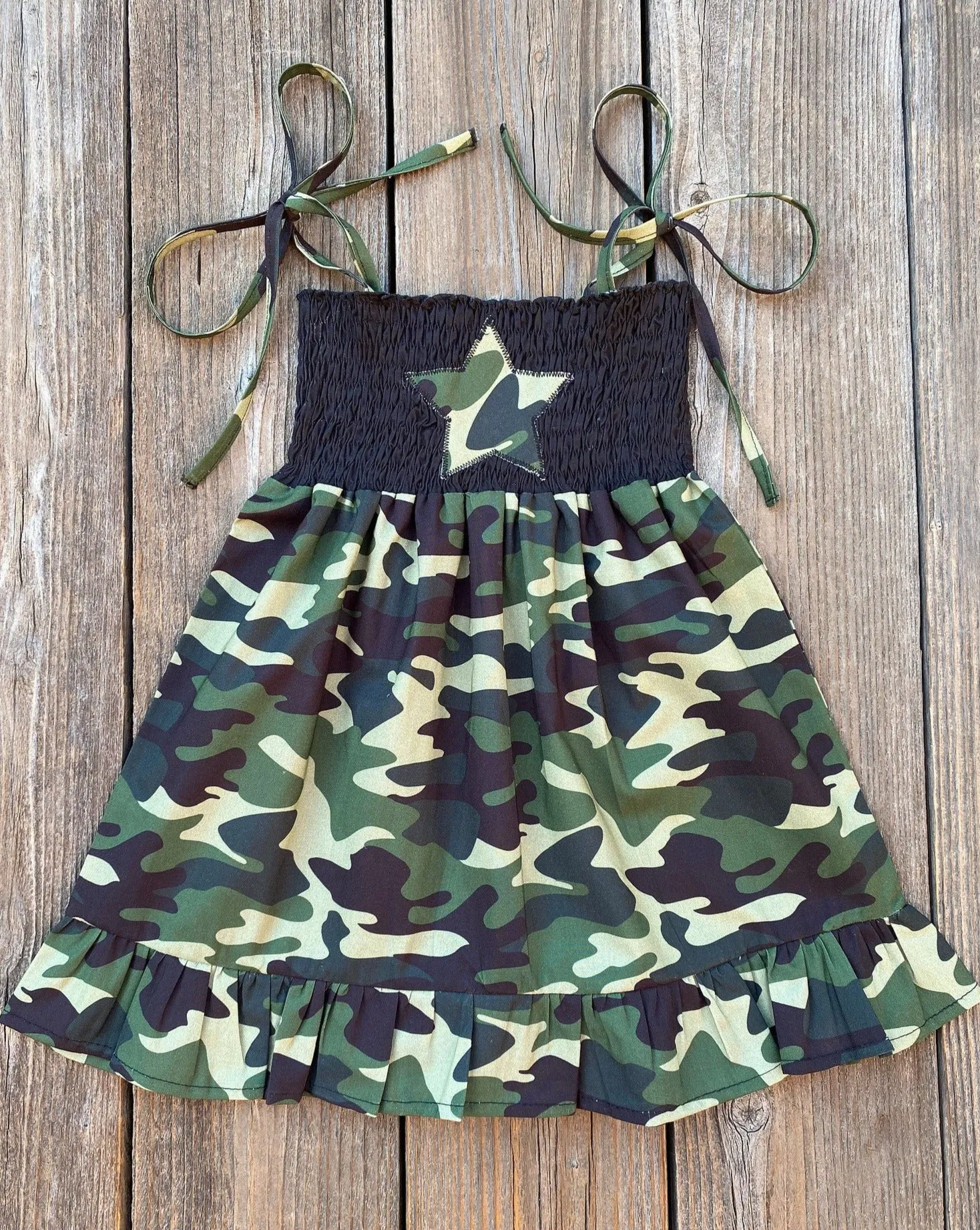 Camouflage Smocked Dress