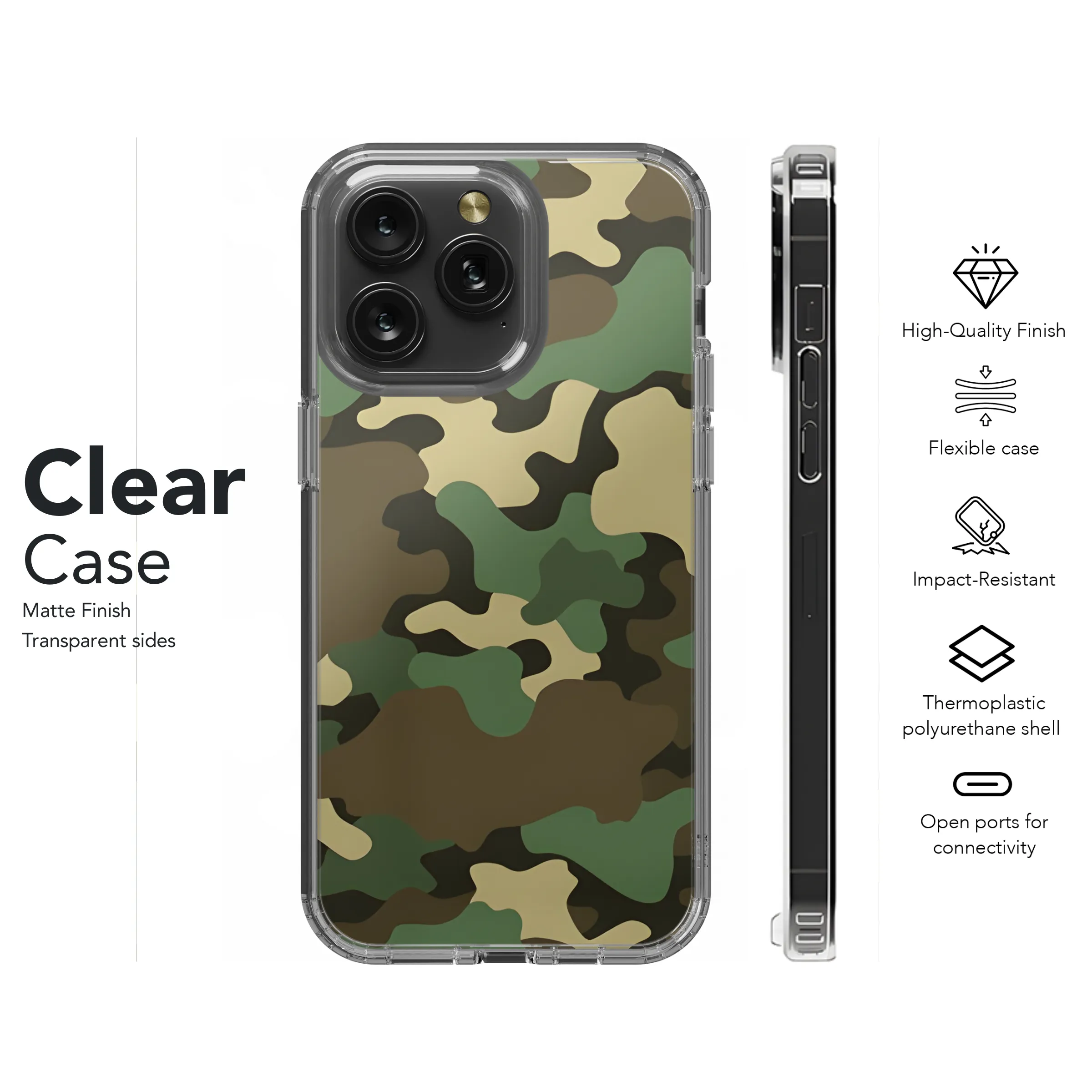 Camouflage Texture Pattern Phone Case iPhone Samsung Cover Pixel 2198