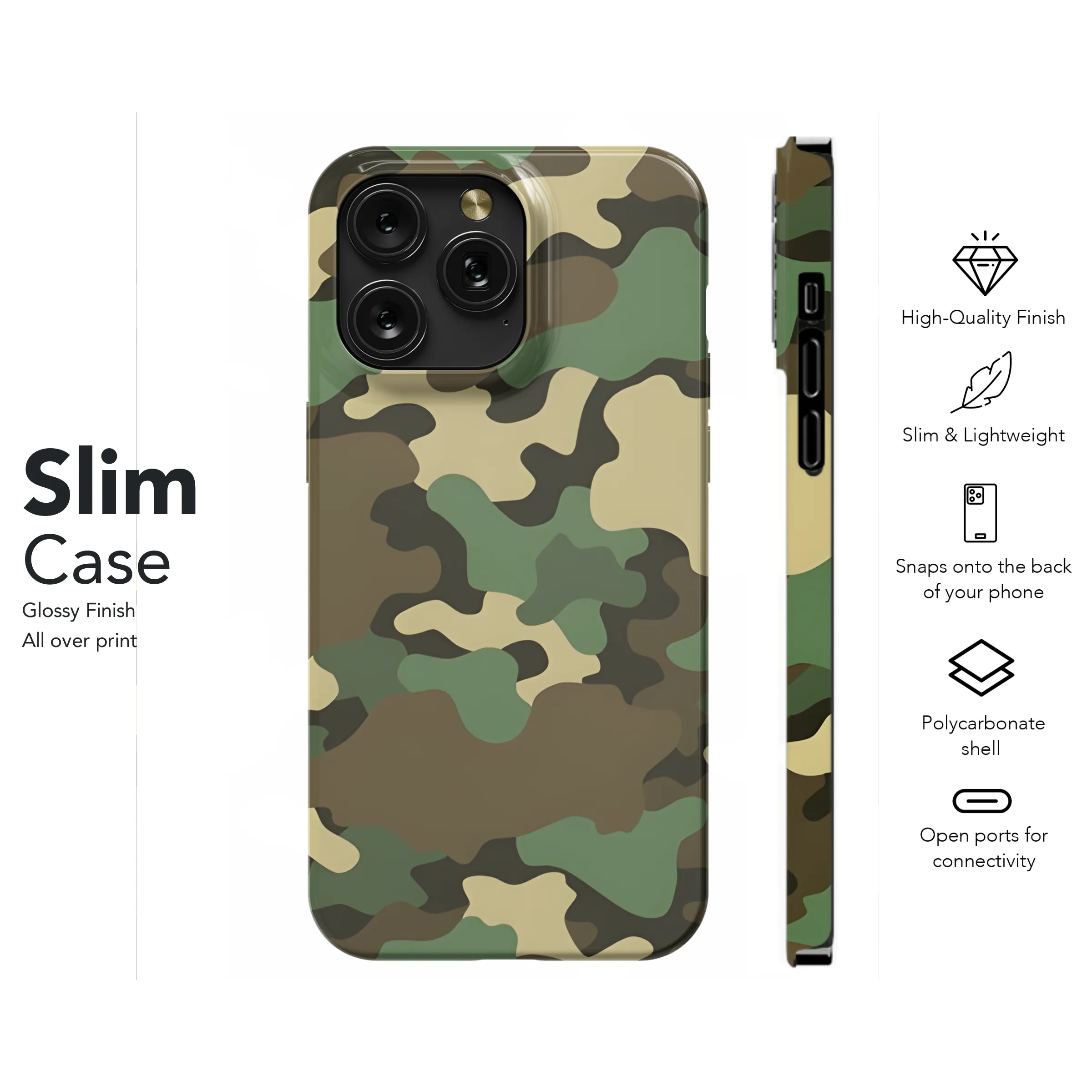 Camouflage Texture Pattern Phone Case iPhone Samsung Cover Pixel 2198