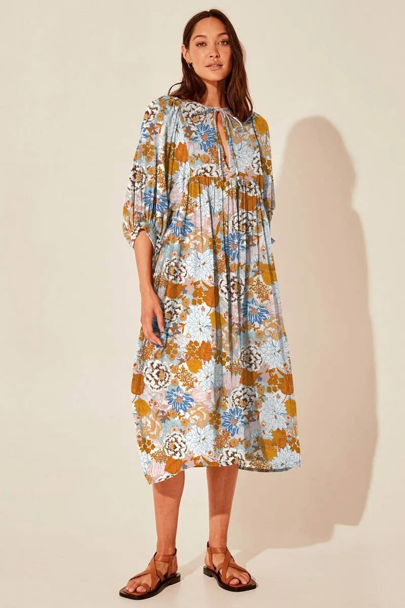 CASUAL FASHION BEACH HOLIDAY FLORAL LONG DRESS_CWDMD1352