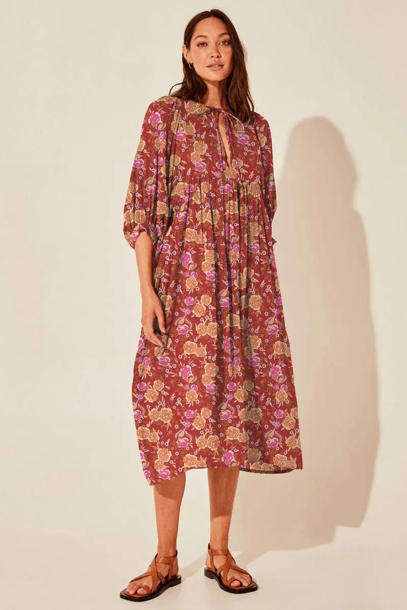 CASUAL FASHION BEACH HOLIDAY FLORAL LONG DRESS_CWDMD1352