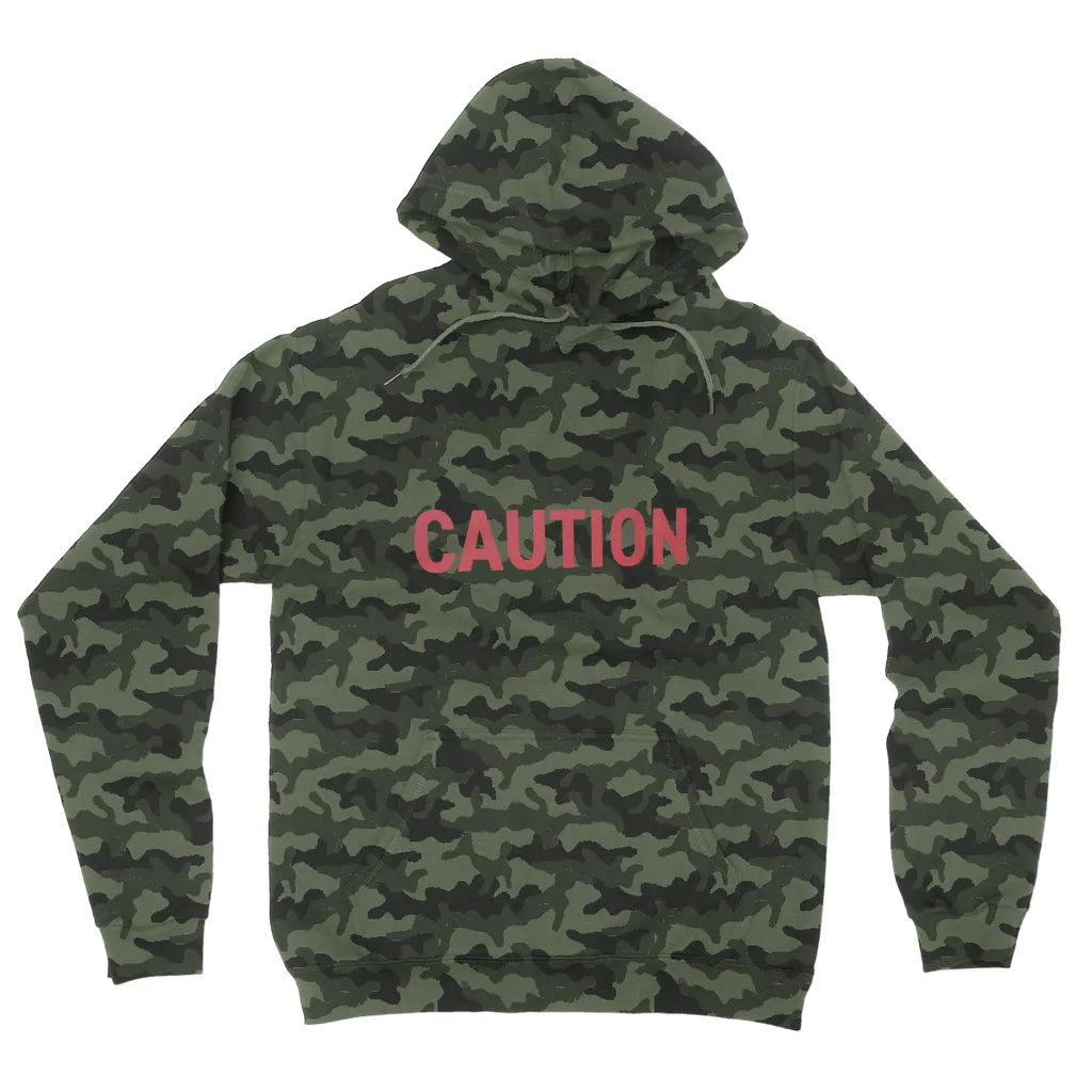 Caution Camouflage Adult Hoodie