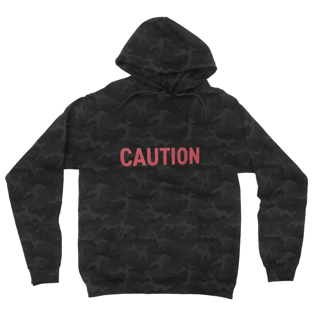 Caution Camouflage Adult Hoodie