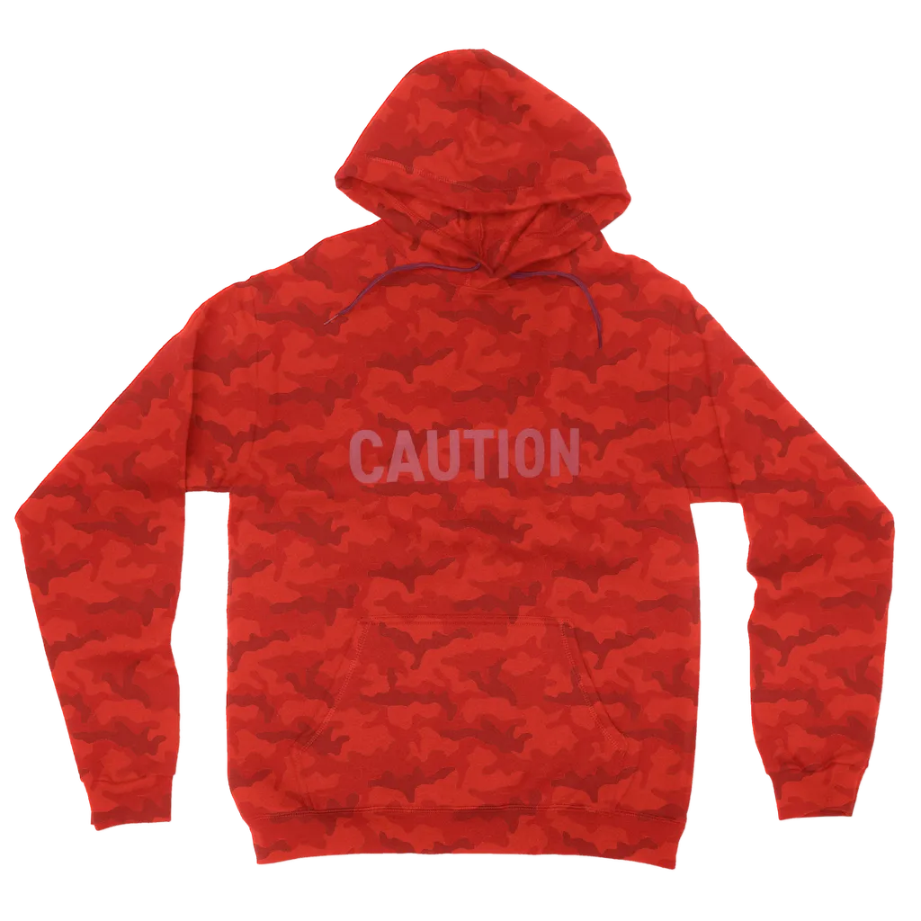 Caution Camouflage Adult Hoodie