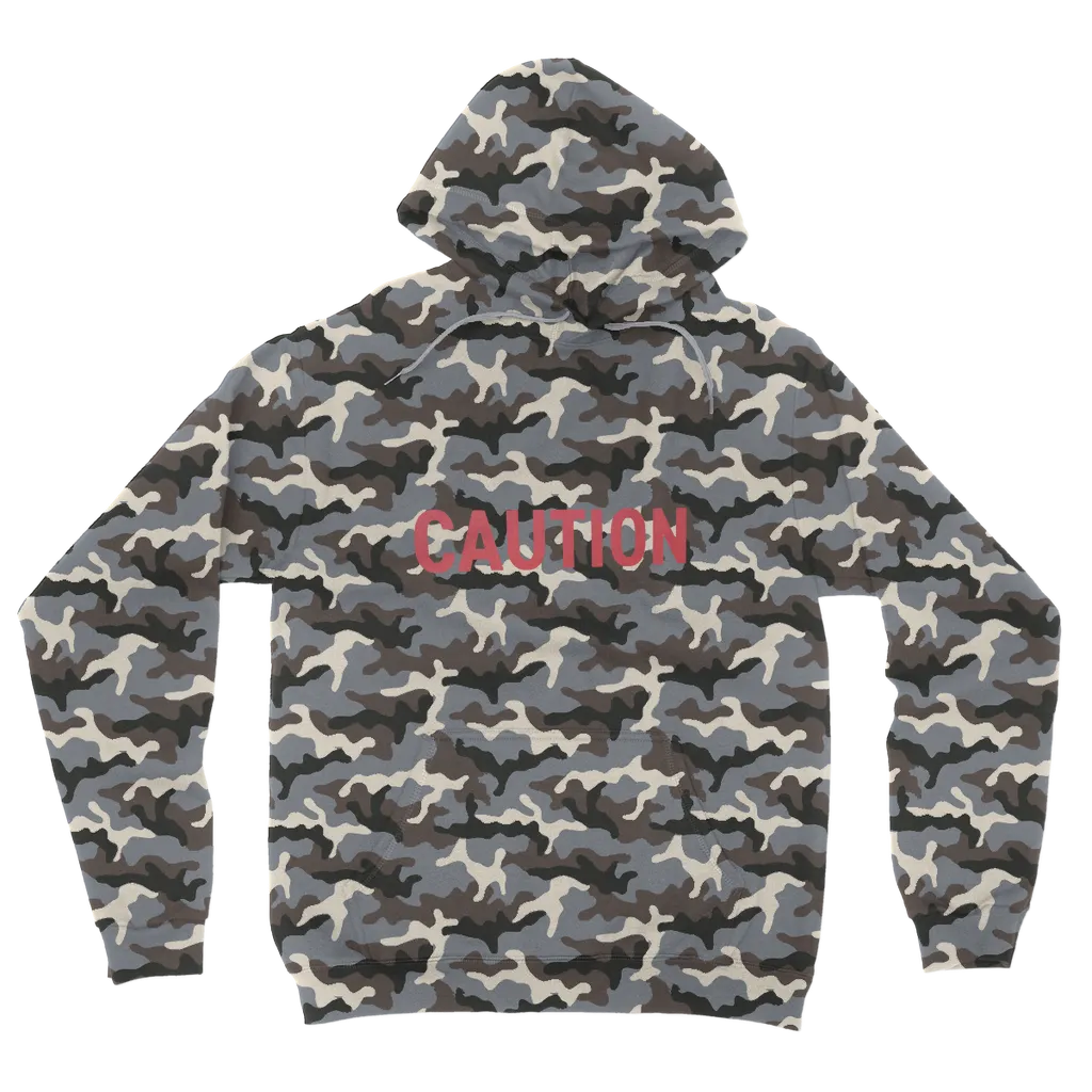 Caution Camouflage Adult Hoodie