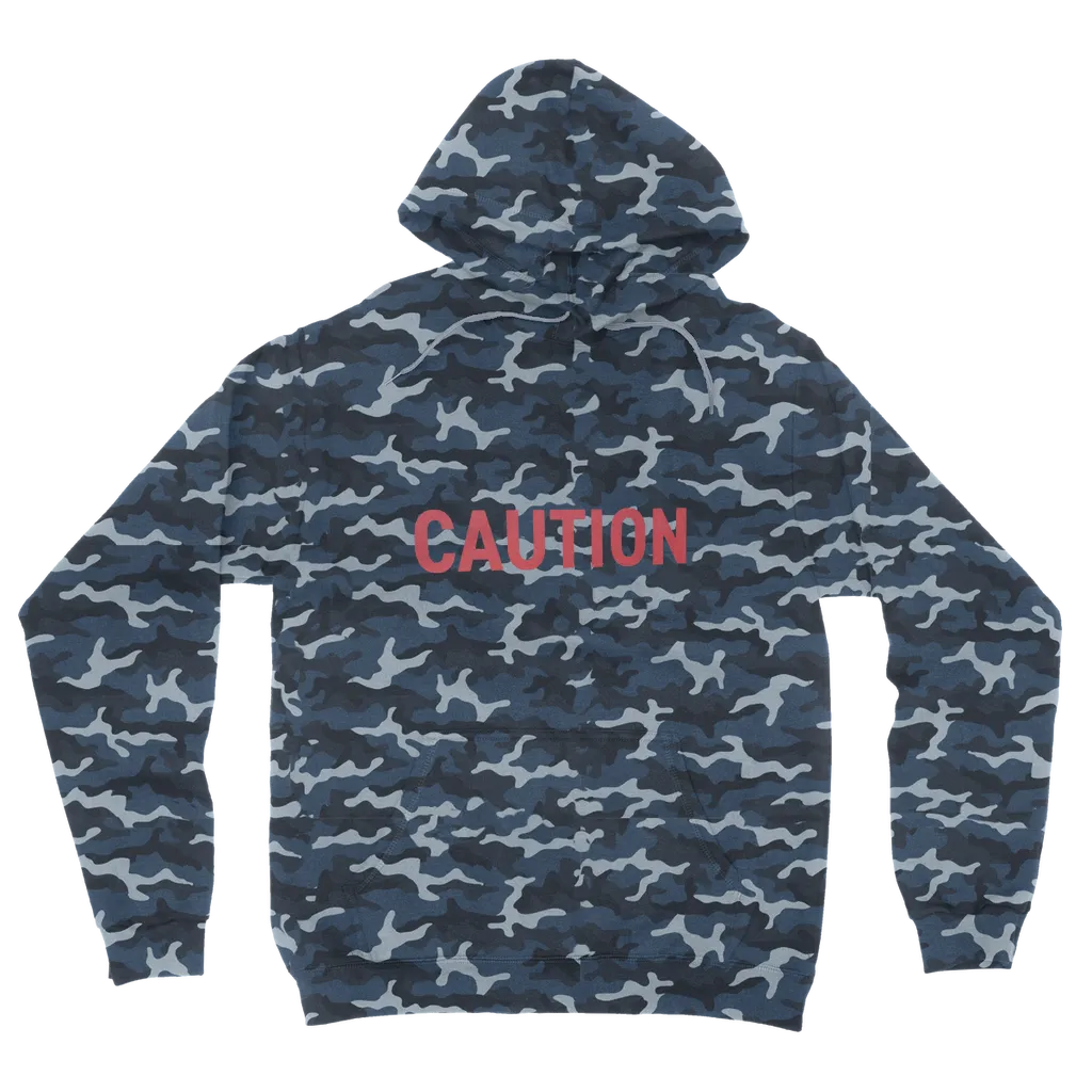 Caution Camouflage Adult Hoodie