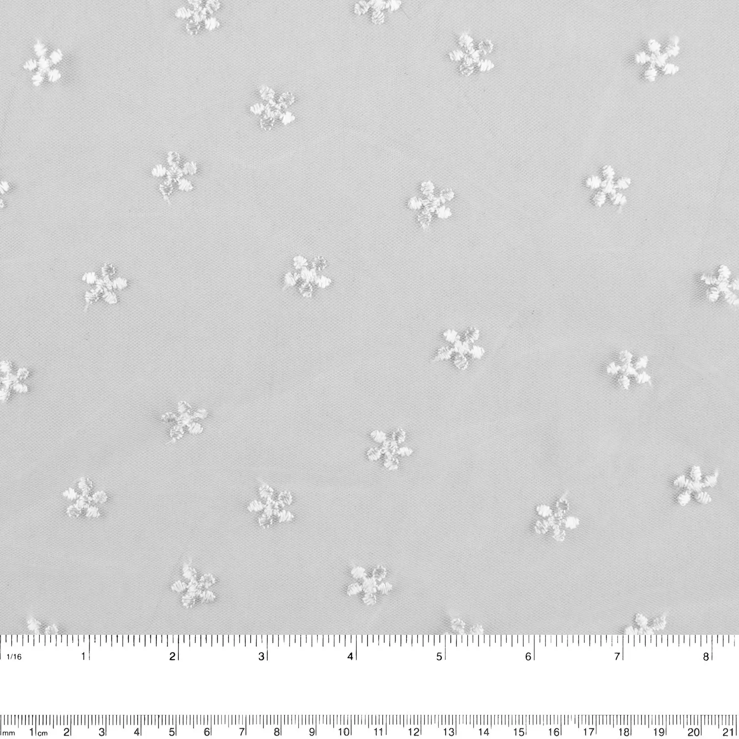 CHERIE Embroidered Mesh - Daisy - White