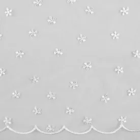 CHERIE Embroidered Mesh - Daisy - White