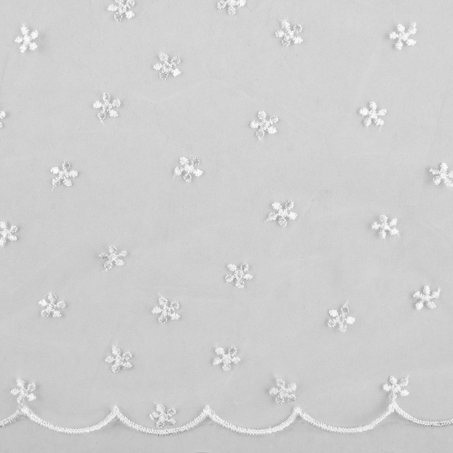 CHERIE Embroidered Mesh - Daisy - White