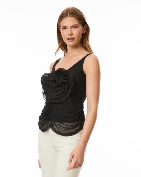 Chiffon Rose Sleeveless Tank Top