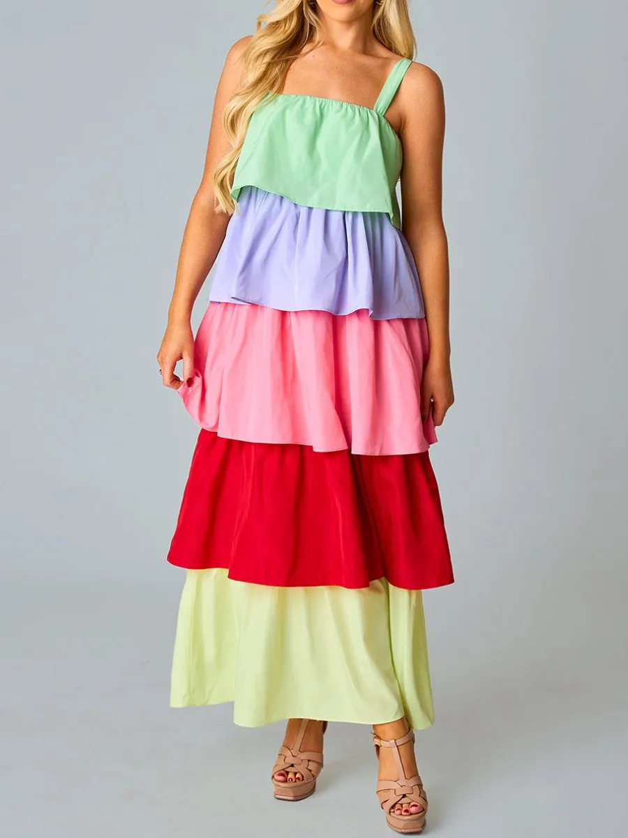 Colourful Tiered Maxi Dress