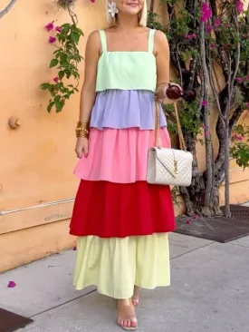 Colourful Tiered Maxi Dress